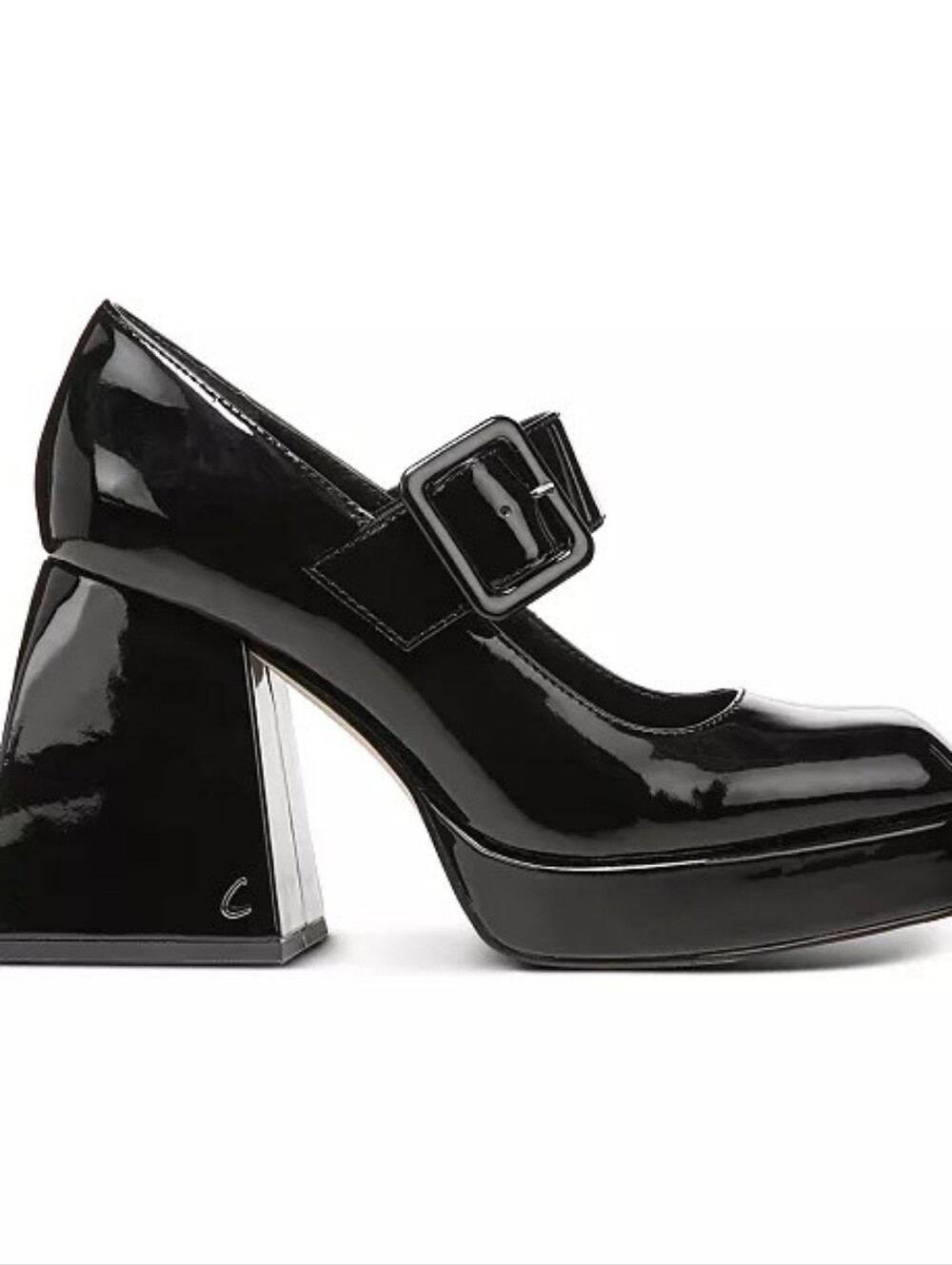 Circus NY Sam Edelman Khiara Platform Black Patent Mary Jane Block Heels Pump